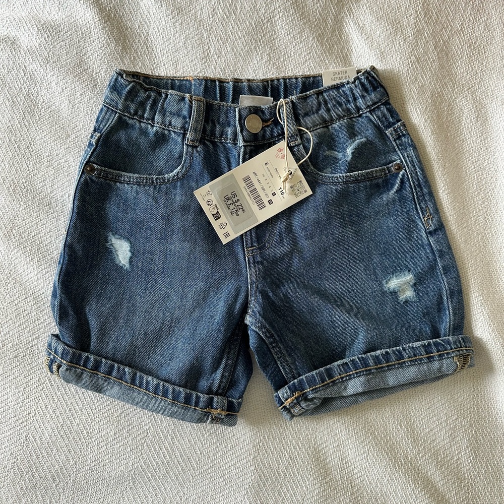 Zara Skater Bermuda Denim Shorts NWT